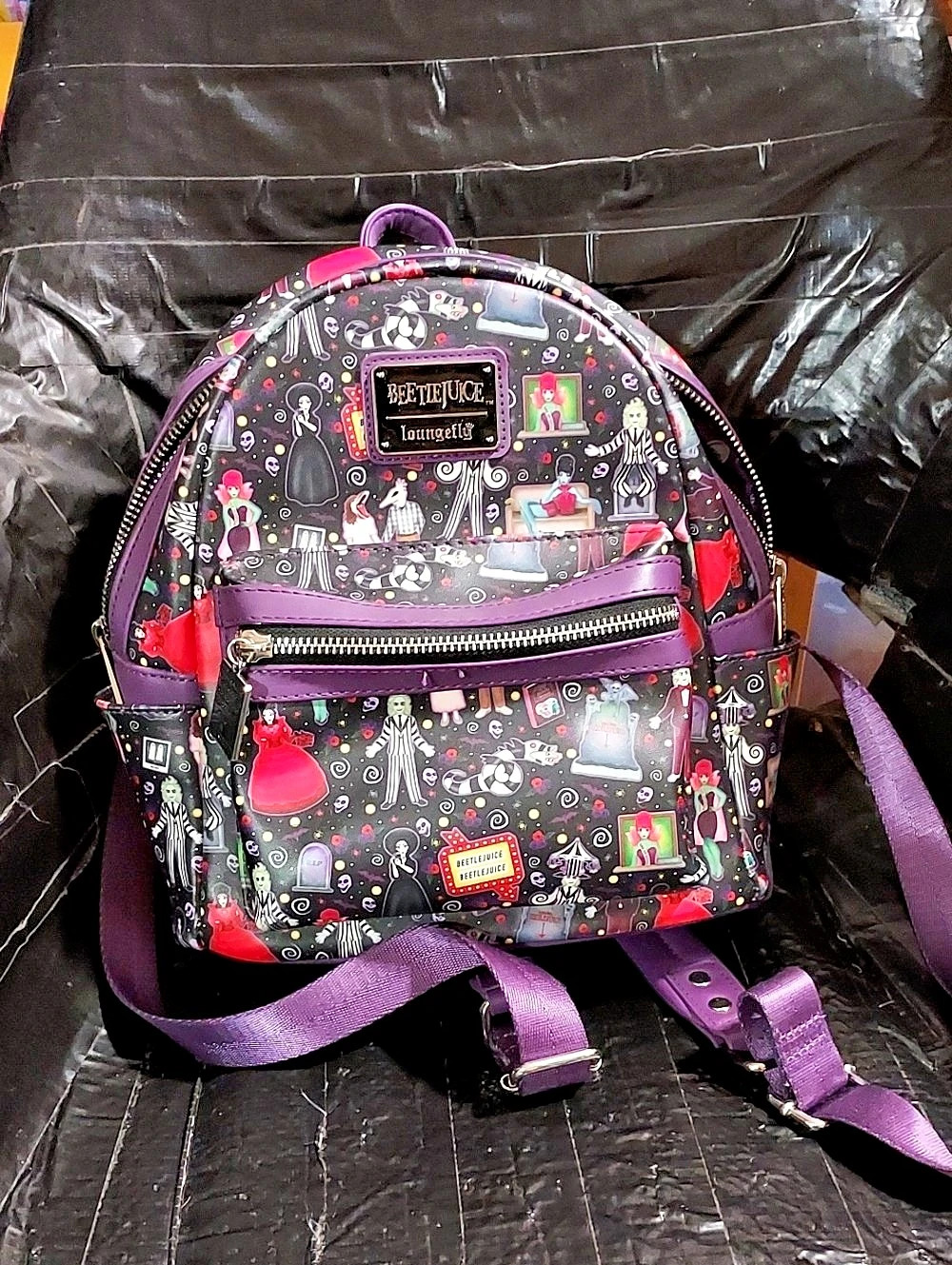 Loungefly Beetlejuice Icons All-Over-Print Mini Backpack Icons Mini Backpack